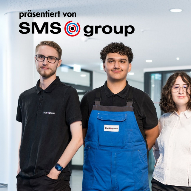 Vier Auszubildene bei SMS group