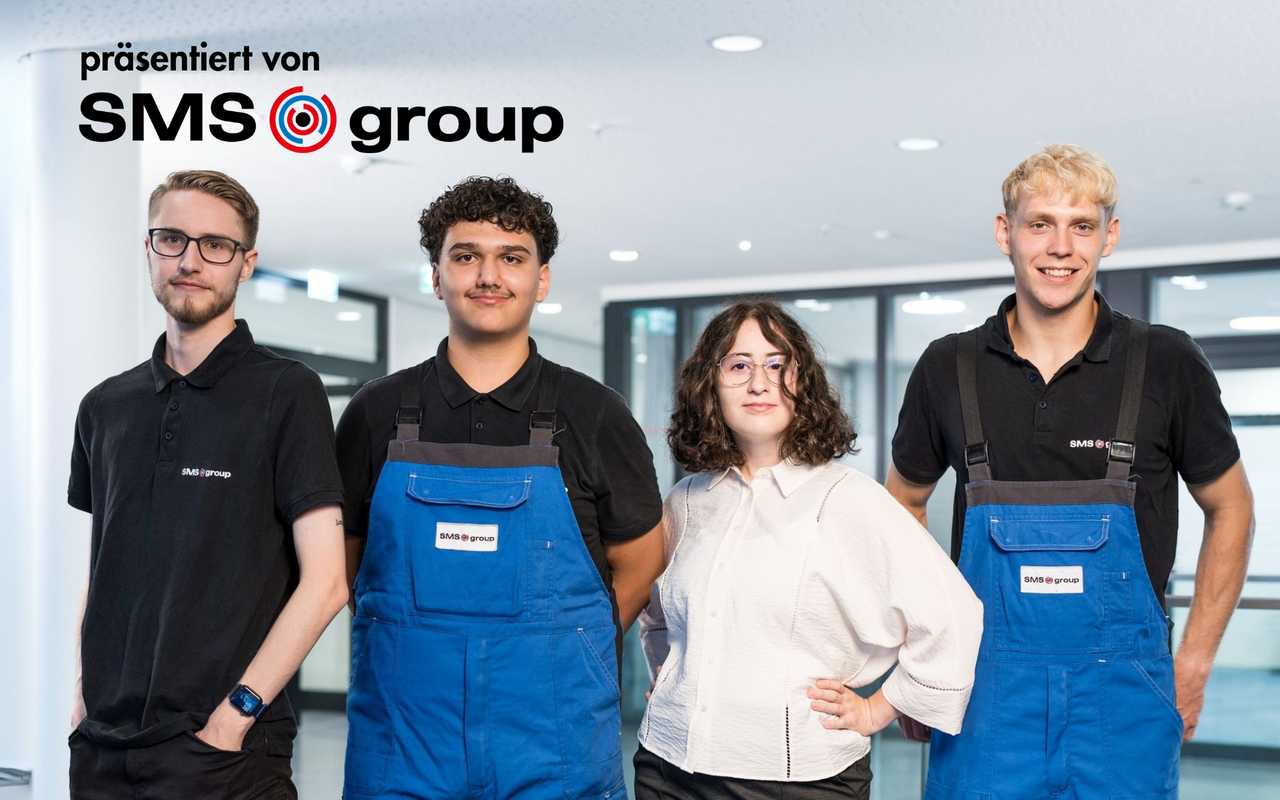 Vier Auszubildene bei SMS group