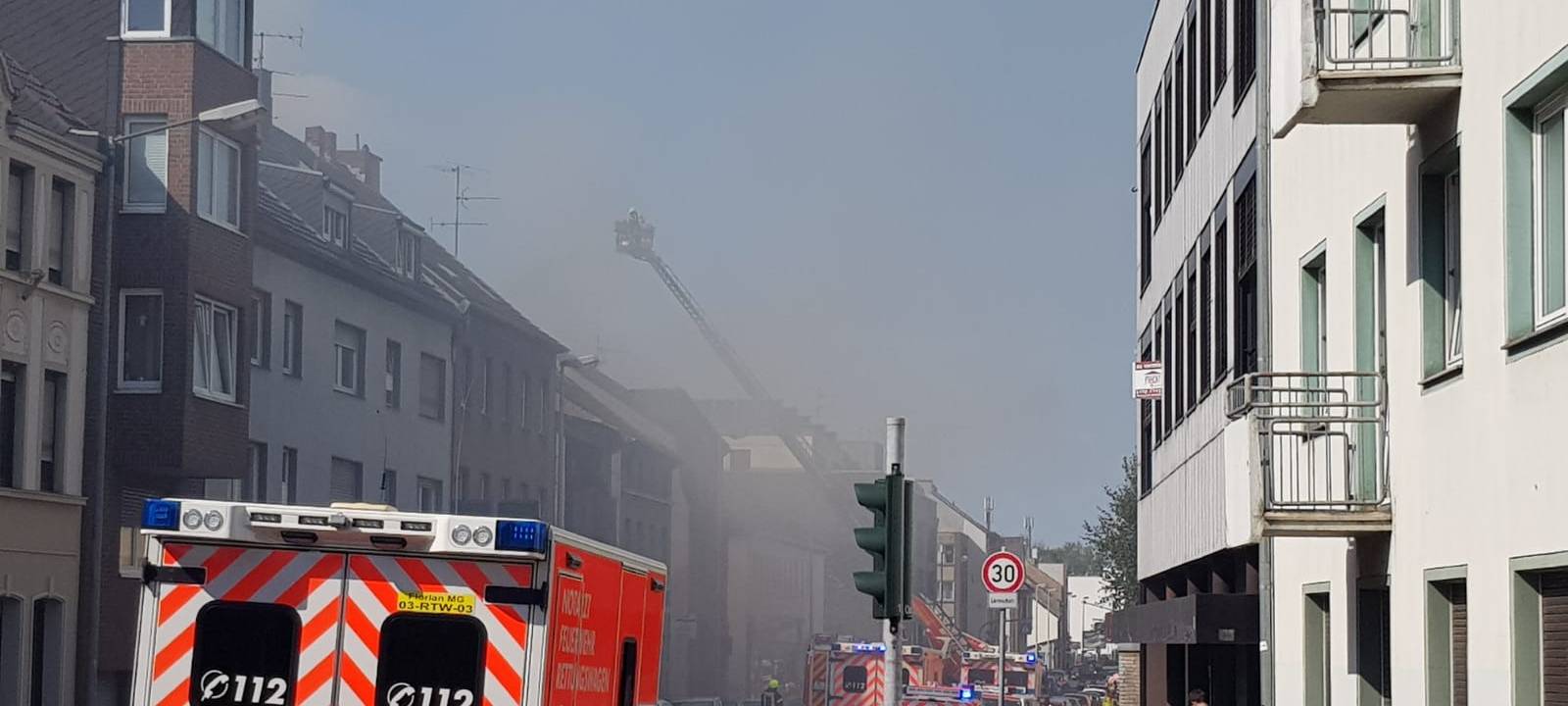 Brand auf Baustelle in Rheydt