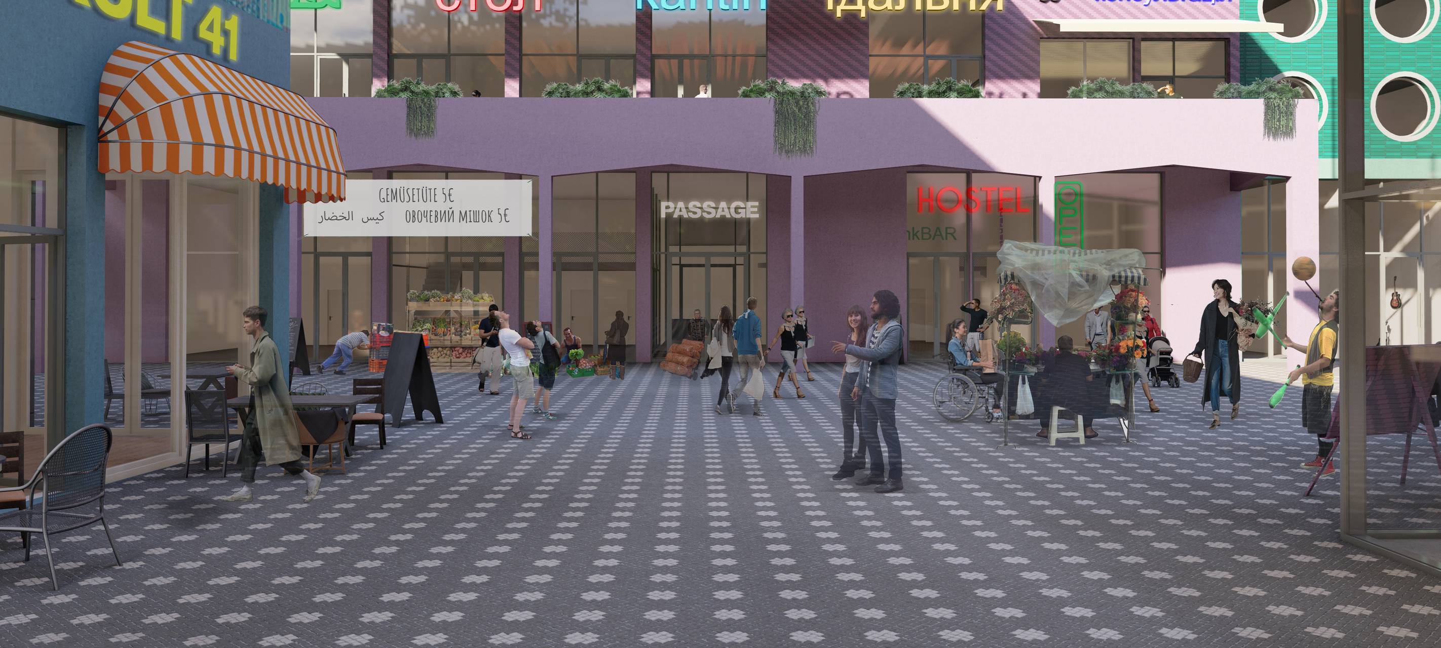 Masterabsolvent mit Entwurf für Haus Westland