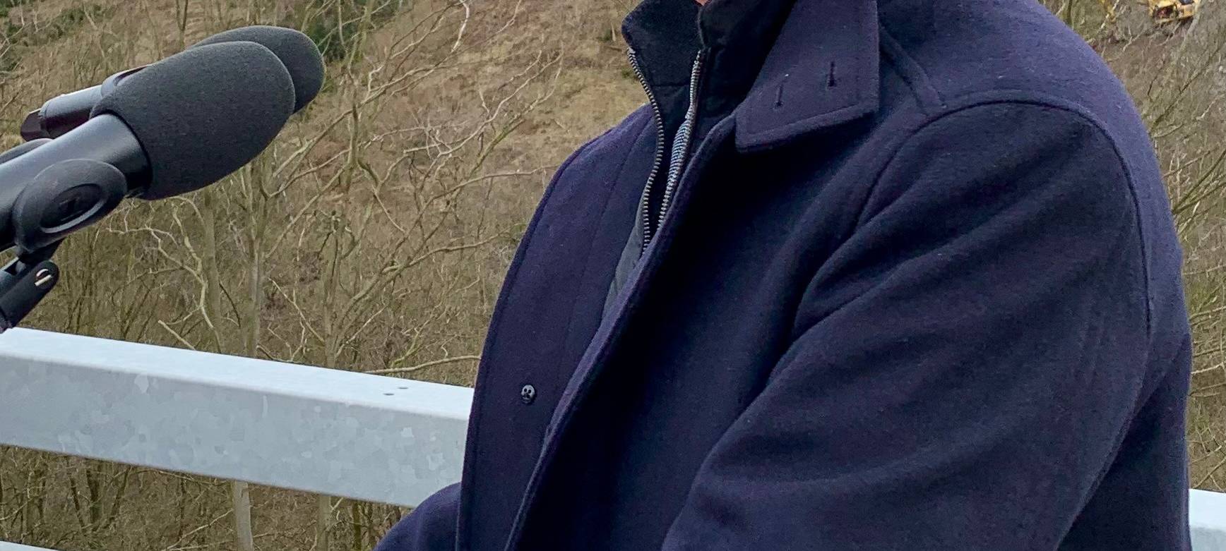 Volker Wissing - geschäftsführender Bundesverkehrsminister - schaute sich die Baustelle an der Rahmede-Talbrücke an