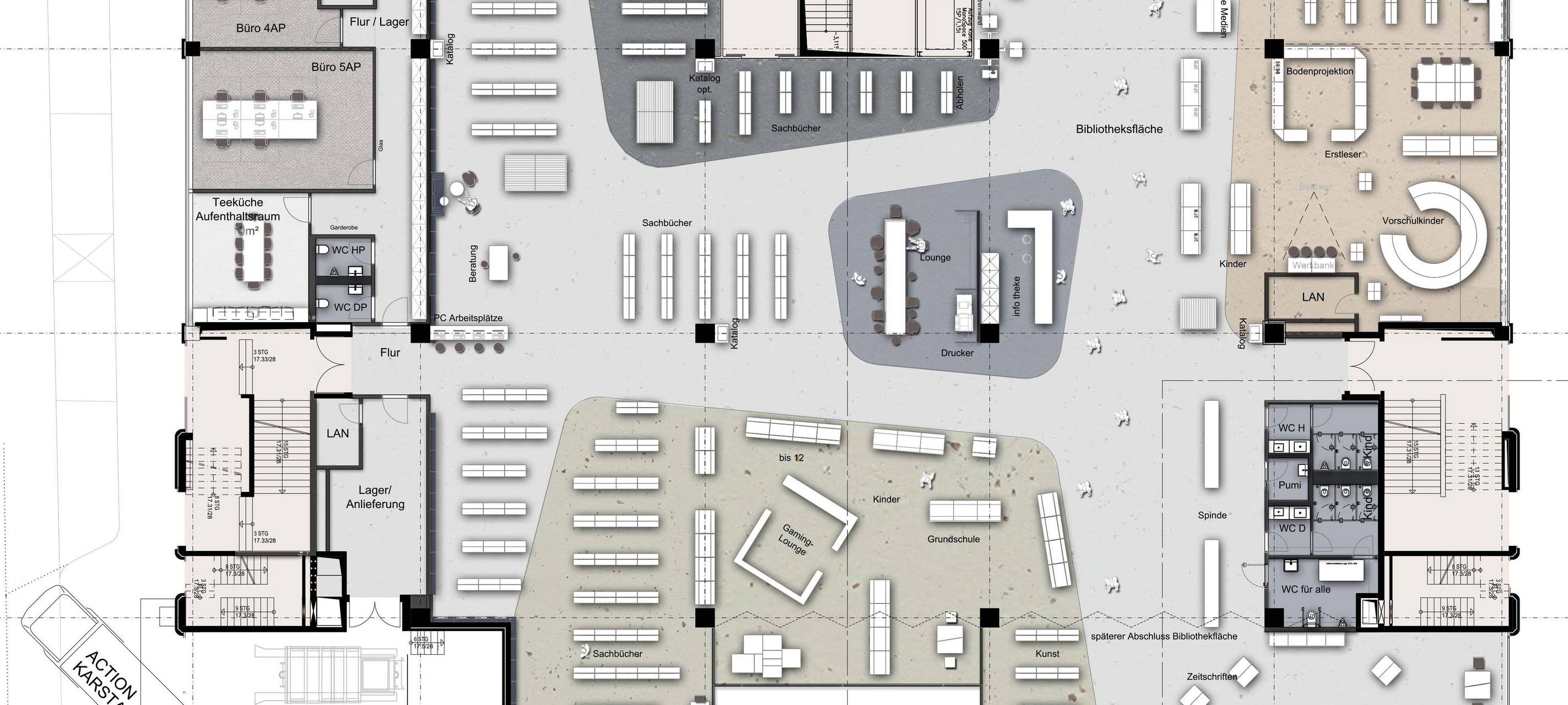 Umbau der Rheydter Stadtteil-Bibliothek schreitet voran