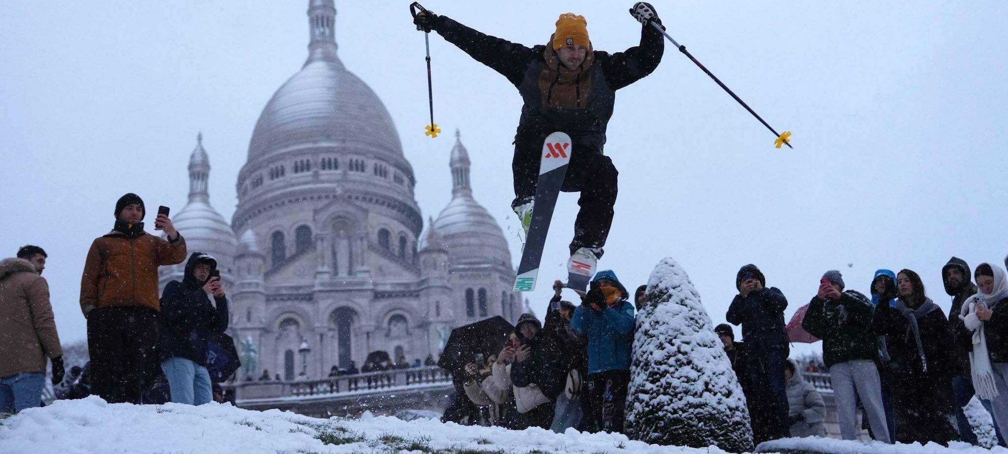Winter in Frankreich - Skispringen am Sacre-Coeur