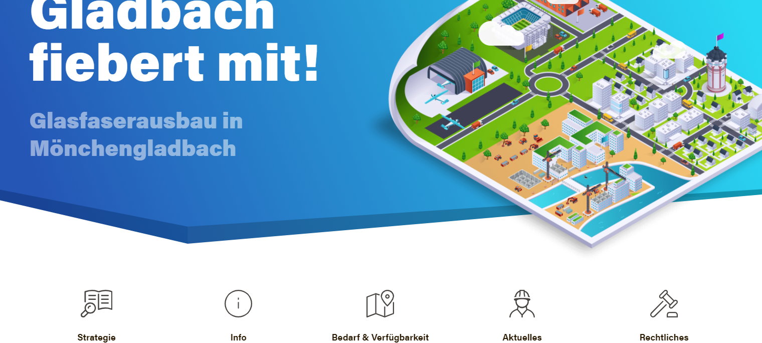 Glasfaserausbau kommt in Mönchengladbach gut voran