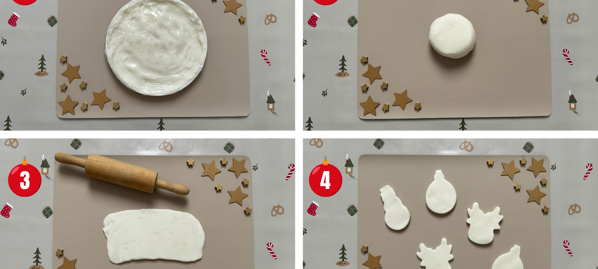 Weihnachtsbaumschmuck basteln: Kaltporzellan-Anhänger - Teig verarbeiten