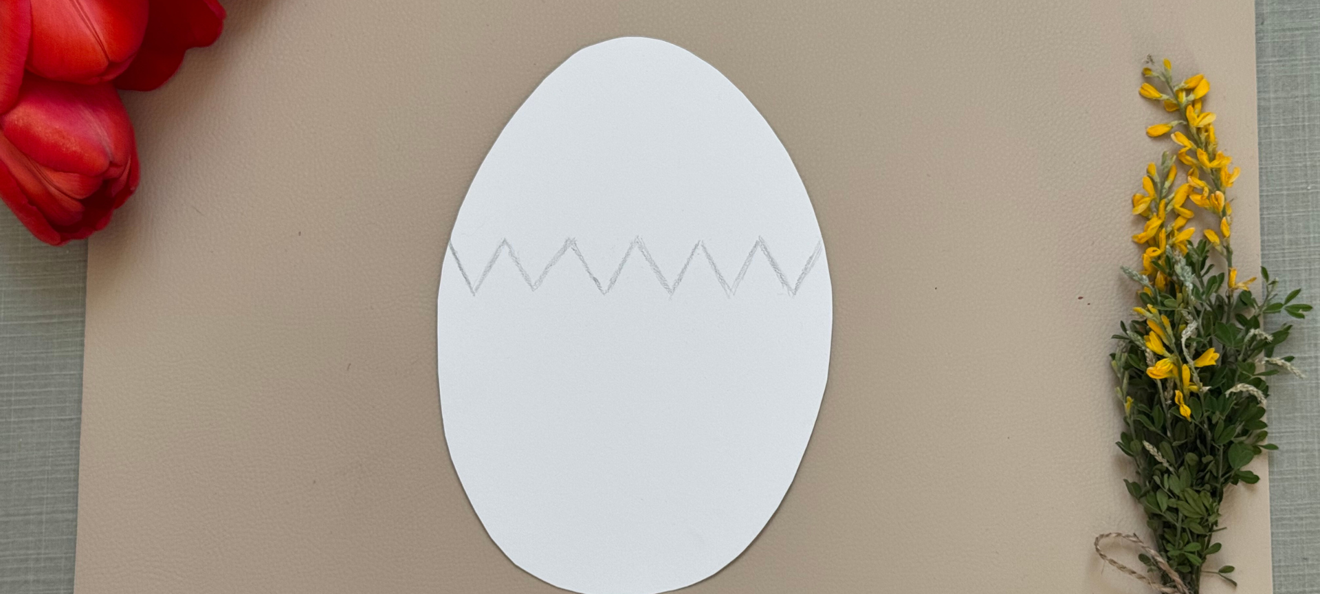 2. auf Ei Nr.1 Zickzacklinke zeichnen